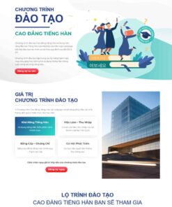 Giao Diện Website Landing Page Đào Tạo Tiếng Hàn